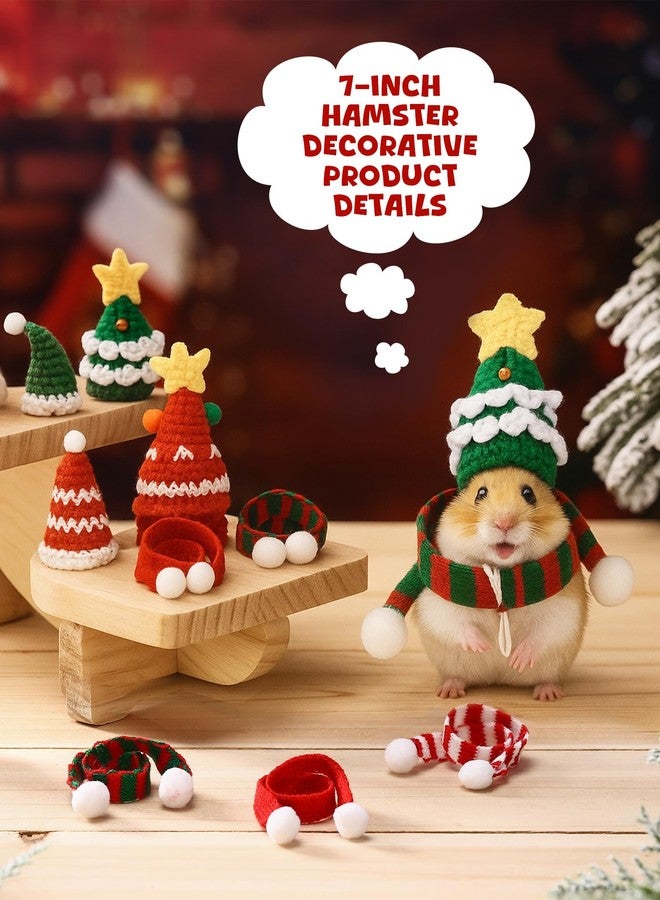 SilTriangle 12 Pieces Christmas Mini Goose Outfits Hat and Scarves 7 Inch Desk Goose Hats with Adjustable Straps Mini Christmas Headwear for Figurine Keychain Holder - Image 5